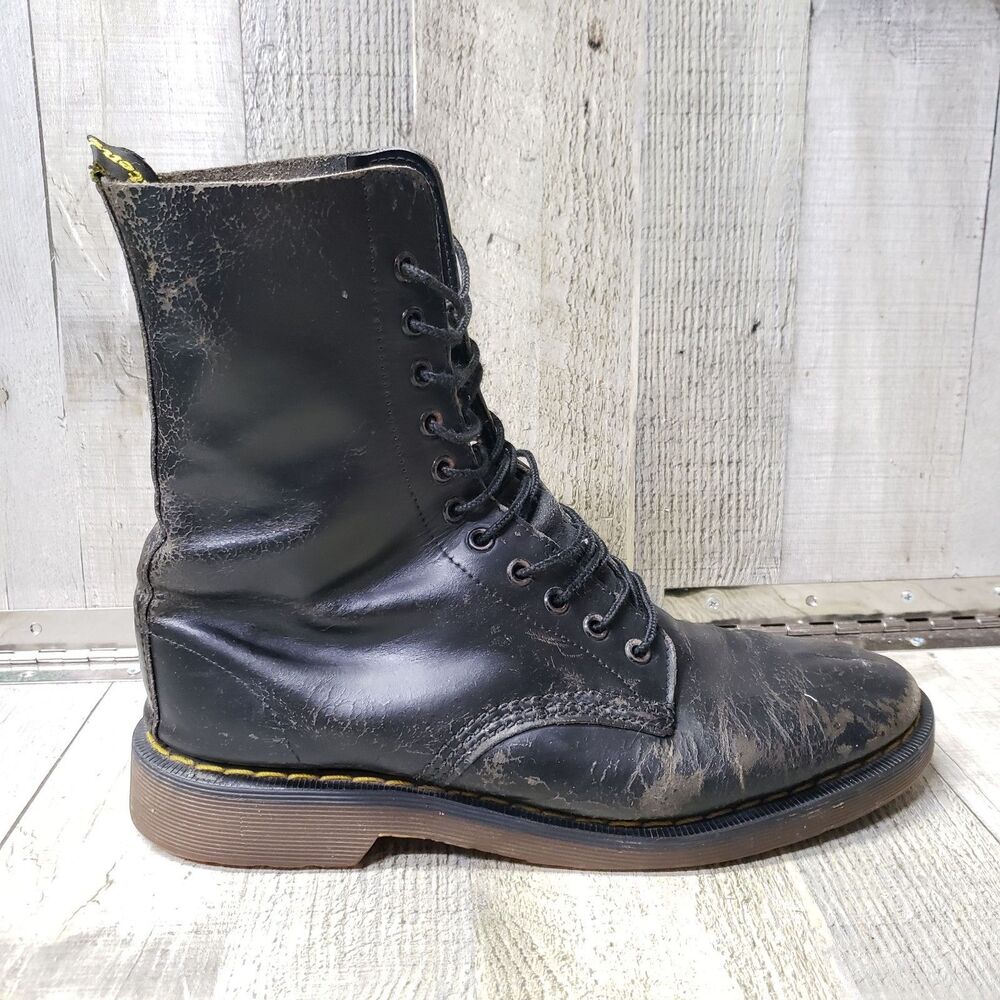 Vintage Dr Martens Made In England 11 Eye Boots Mens US 12 UK 11 Rare Contract